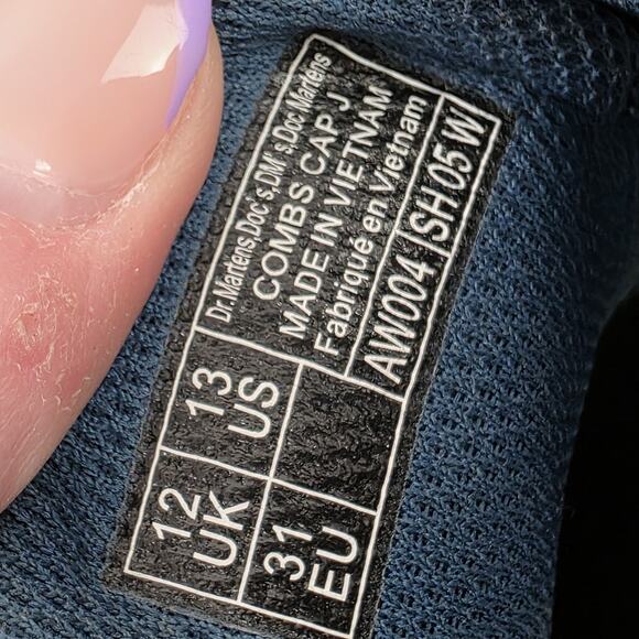 Dr. Martens Combs Cap Junior Youth Size 13 Black Lace Up Zip Eye Ankle Boots - Picture 7 of 7